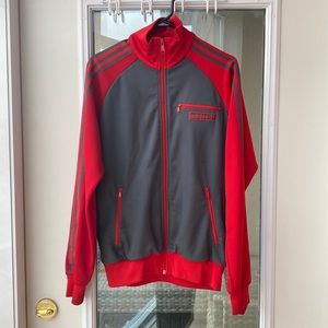 Red and Grey Full Zip Addidas Jacket